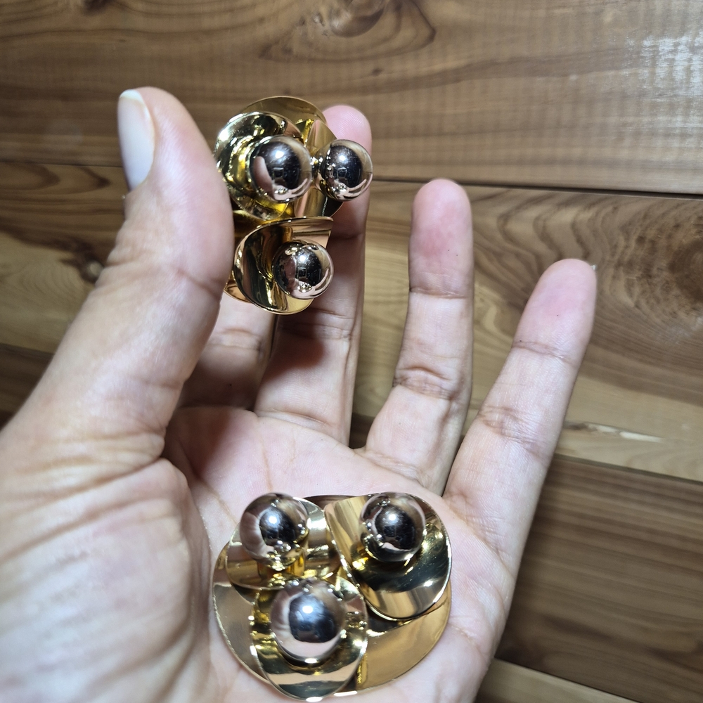 Fashion Silver Gold Ball Earrings